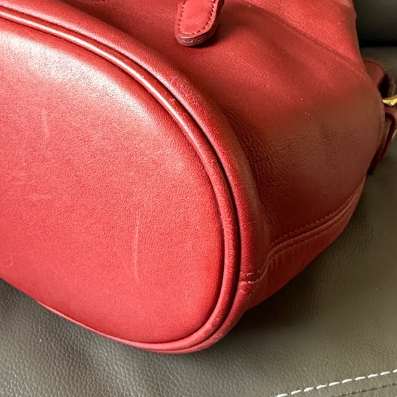Vintage Coach Red Thompson Drawstring Bag 4151 Bucket Bag - Picture 8 of 16